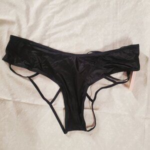 Victorias Secret Rhinestone Star Studded Panty String Rear - Black - Med & Large